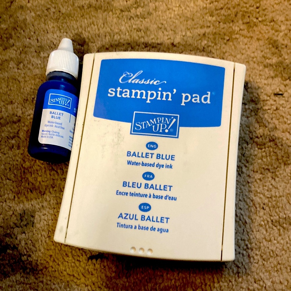 Classic, stampin’ pad ballet, blue stamp pad, and re-inker